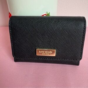 Kate Spade Black Card Holder with Gold Accent